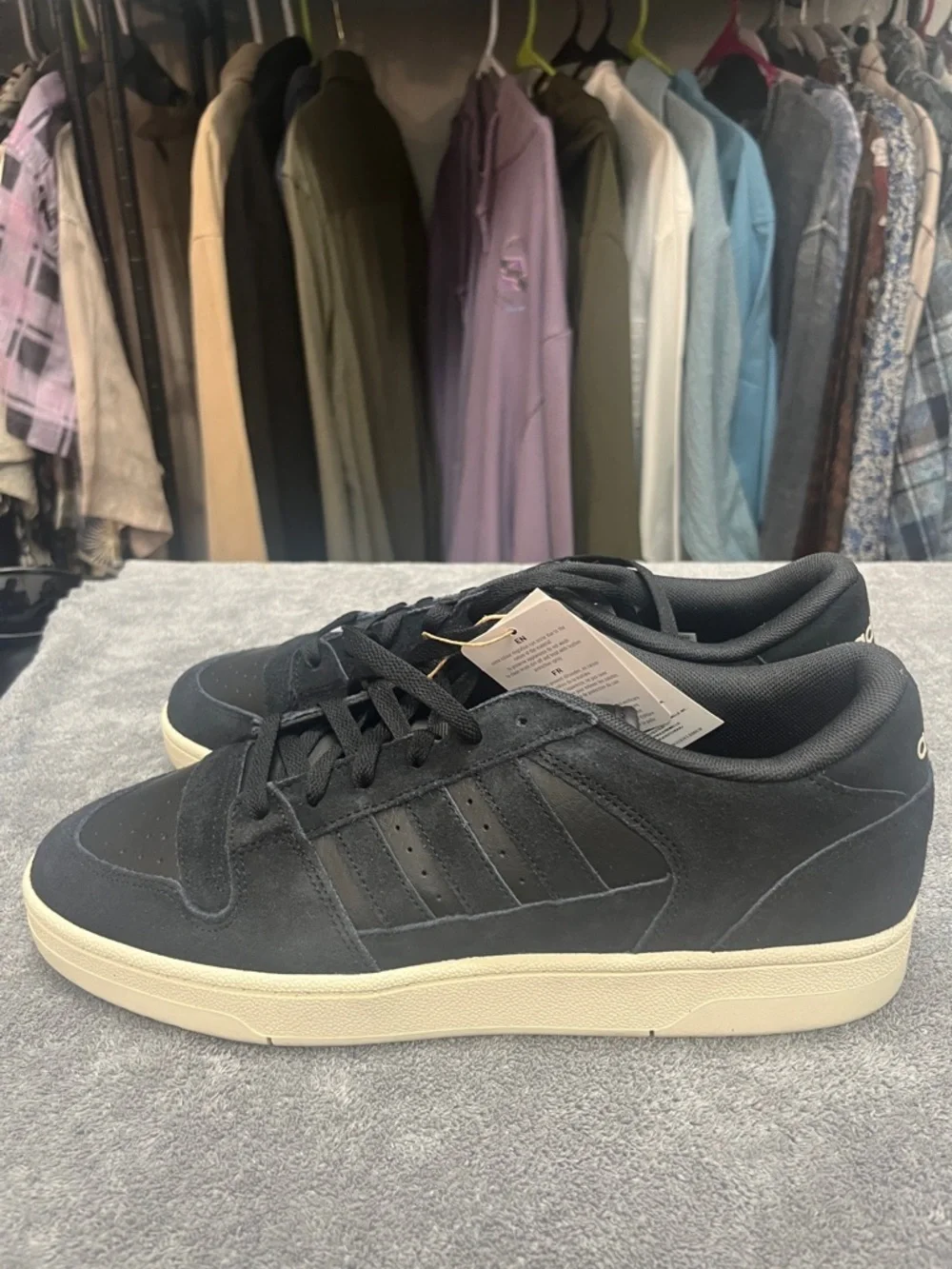 adidas black suede